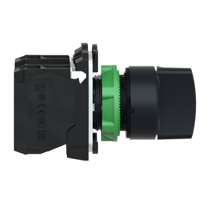 Botão Comutador Knob Curto 22mm 3 Posições Fixas 2Na 3 Preto XB5AD33 - Schneider Electric