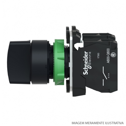 Botão Comutador Knob Curto 22mm 3 Posições Fixas 2Na 3 Preto XB5AD33 - Schneider Electric