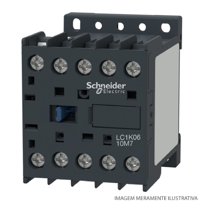 Contator Mini Potencia Tripolar 6A 220V 1Na 50/60Hz LC1K0610M7 - Schneider Electric