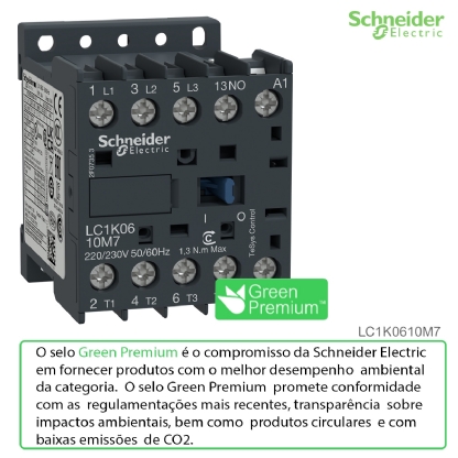 Contator Mini Potencia Tripolar 6A 24VCC 1NA LP1K0610BD - Schneider Electric