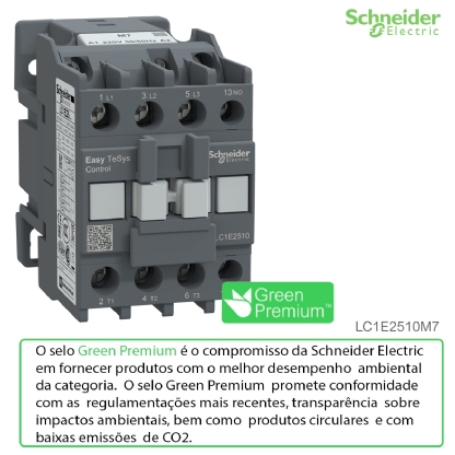 Contator Potencia Tripolar 25a 220Vca 1Na 50/60Hz LC1E2510M7 - Schneider Electric