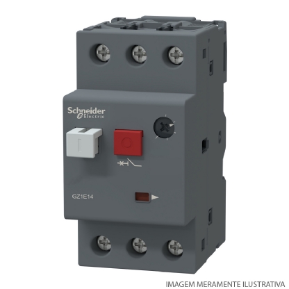 Disjuntor Motor Tripolar Termomagnético 10A 6-10A 100Ka 400/415V GZ1E14 - Schneider Electric