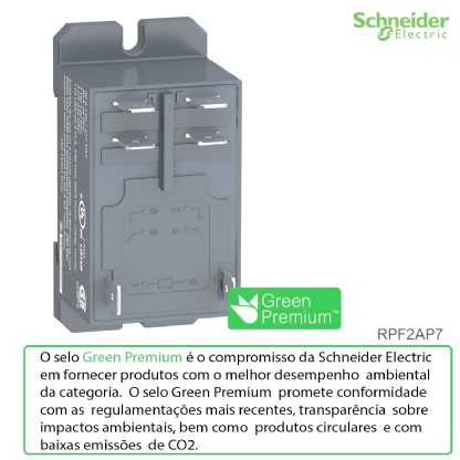 Relé De Potência Industrial 6 Pinos 30A 2NA 230VCA RPF2AP7 - Schneider Electric