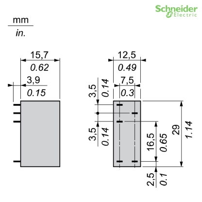 Relé De Interface Mini 12A 24Vcc 1Naf RSB1A120BD - Schneider Electric