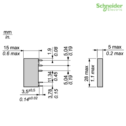 Relé De Interface Mini 6A 1Naf 24Vcc RSL1AB4BD - Schneider Electric