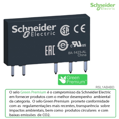 Relé De Interface Mini 6A 1Naf 24Vcc RSL1AB4BD - Schneider Electric