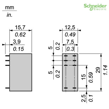 Relé De Interface Mini 8A 24Vcc 2naf RSB2A080BD - Schneider Electric