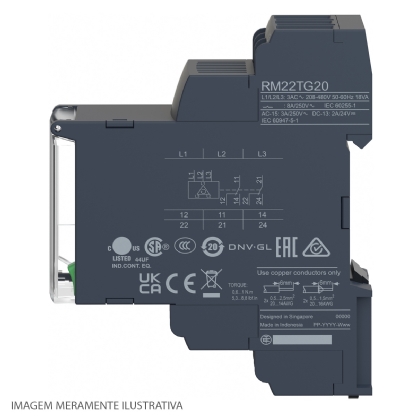 Relé De Controle/Medição Trifásico Função Dupla 2NAF 183-528V RM22TG20 - Schneider Electric