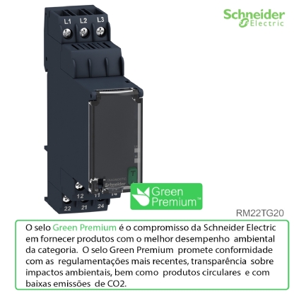 Relé De Controle/Medição Trifásico Função Dupla 2NAF 183-528V RM22TG20 - Schneider Electric
