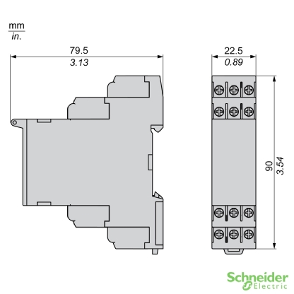 Relé De Controle/Medição Trifásico Função Dupla 2NAF 183-528V RM22TG20 - Schneider Electric