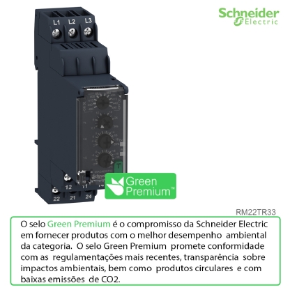 Relé De Controle E Medição Trifásico Multifunção 2NAF 380/80VCA RM22TR33 - Schneider Electric