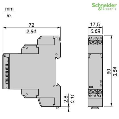 Relé Temporizador Modular 24Vcc 24-240Vca Função Dupla RE17RAMU - Schneider Electric