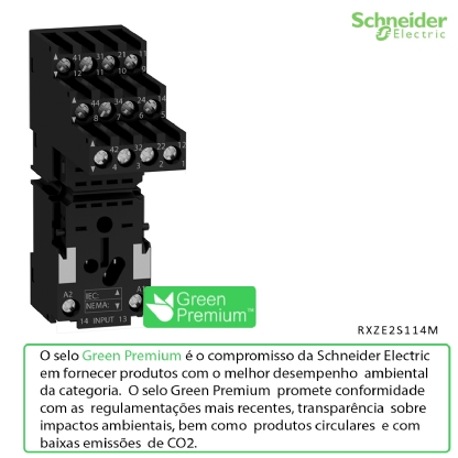 Base Relé Industrial Rxm/Relx 10A 250V 4 Reversíveis Trilho Din RXZE2S114M - Schneider Electric