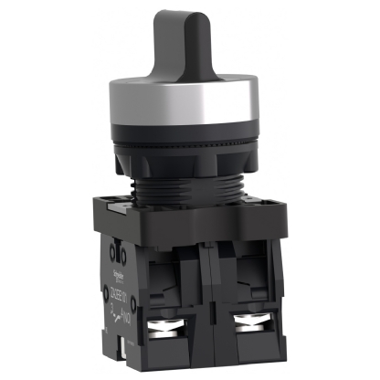 Botão Comutador Knob Curto 3 Posições Reto 45G 22,5mm Plástico Preto 2Na XA2ED53 - Schneider Electric