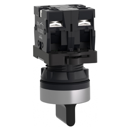 Botão Comutador Knob Curto 3 Posições Reto 45G 22,5mm Plástico Preto 2Na XA2ED53 - Schneider Electric