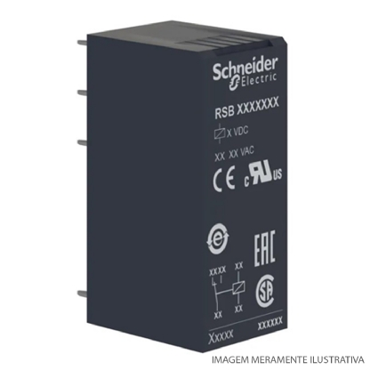 Relé Interface Mini 8A 220V 2Naf 50/60Hz Ip40 Preto RSB2A080M7 Harmony - Schneider Electric
