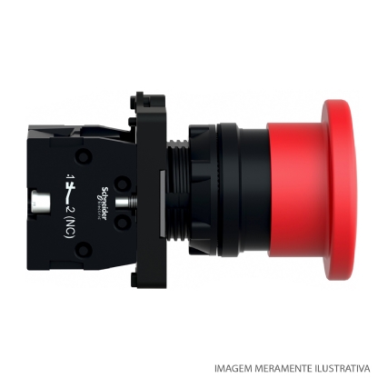 Botão Emergência Cogumelo 40mm Puxar Destravar Vermelho 1Nf Ip65 XA2ET42 - Schneider Electric