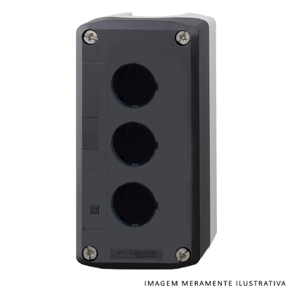 Botoeira Comando Vazia 3 Furos 22mm Policarbonato Cinza Ip66/Ip67/Ip69/Ip69K XALD03 - Schneider Electric