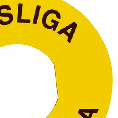 Etiqueta Circular Com Gravação D60 Desliga Emergência Xb4/Xb5 Amarelo ZBY9460BR - Schneider Electric