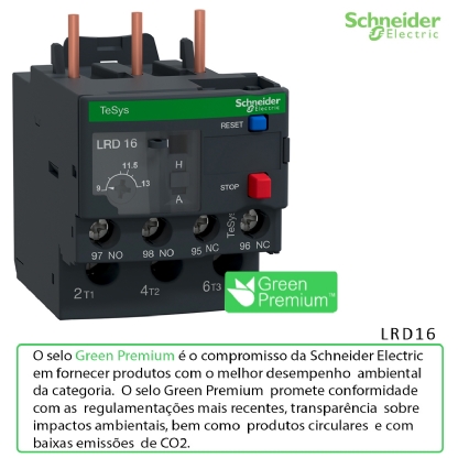 Relé De Sobrecarga Térmico 9,0-13A Classe 10A 1Na+1Nf LRD16 - Schneider Electric