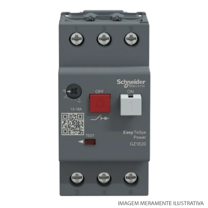 Disjuntor Motor Tripolar 18A 13-18A 440V 10Ka 400/415V 50/60Hz Ip20 GZ1E20 - Schneider Electric