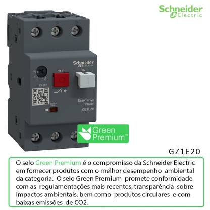 Disjuntor Motor Tripolar 18A 13-18A 440V 10Ka 400/415V 50/60Hz Ip20 GZ1E20 - Schneider Electric
