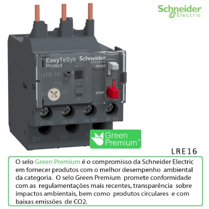 Relé Sobrecarga Térmico 9,0-13A Classe 10A 1Na+1Nf Ip20 LRE16 Tesys E - Schneider Electric