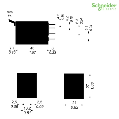 Relé Miniatura 24Vcc Plug-In Com Led 12A 2Nanf RXM2AB2BD - Schneider Electric