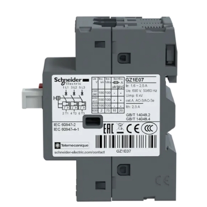Disjuntor Motor Tripolar 2,5A 1,6-2,5A 440V 100Ka 400/415V 50/60Hz Ip20 GZ1E07 Easypact Tvs Schneider Electric