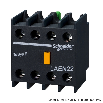 Bloco Contato Auxiliar Para Contator Frontal 2Na+2Nf Cinza Ip20 LAEN22 Easy Tesys Schneider Electric