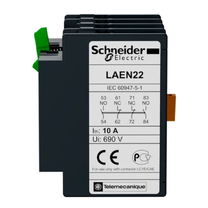 Bloco Contato Auxiliar Para Contator Frontal 2Na+2Nf Cinza Ip20 LAEN22 Easy Tesys Schneider Electric