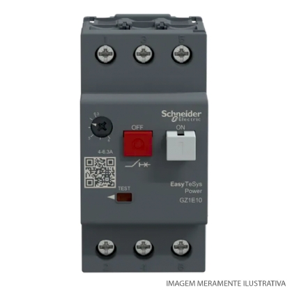 Disjuntor Motor Tripolar 6,3A 4-6,3A 440V 100Ka 400/415V 50/60Hz Ip20 GZ1E10 Easypact Tvs Schneider Electric