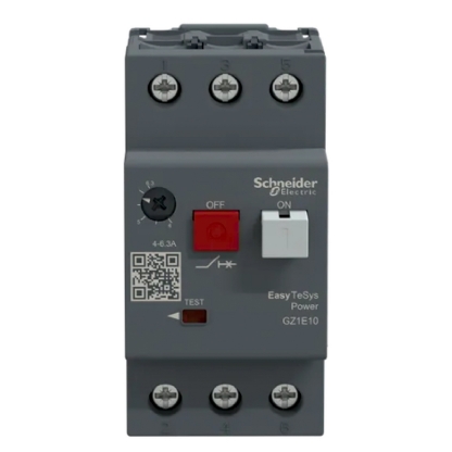 Disjuntor Motor Tripolar 6,3A 4-6,3A 440V 100Ka 400/415V 50/60Hz Ip20 GZ1E10 Easypact Tvs Schneider Electric