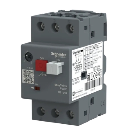 Disjuntor Motor Tripolar 6,3A 4-6,3A 440V 100Ka 400/415V 50/60Hz Ip20 GZ1E10 Easypact Tvs Schneider Electric