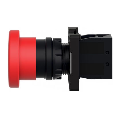 Botão Emergência Cogumelo 40mm Pulsador 22mm Plástico Vermelho 1Nf XA2EC42 - Schneider Electric