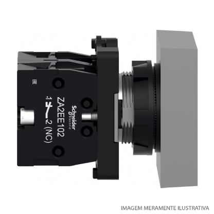 Botão Comando Pulsador Faceado Retangular 22mm Plástico Verde/Vermelho 1Na+1Nf I/O XA2EA7A3415 Easy Harmony Xa2 Schneider Electric