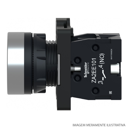 Botão Comando Pulsador Faceado Redondo 22mm Plástico Amarelo 1Na XA2EA51 Easy Harmony Xa2 - Schneider Electric