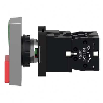 Botão Comando Pulsador Faceado Iluminado 22mm Verde/Vermelho Led 220V XA2EW7L3741M5 - Schneider Electric