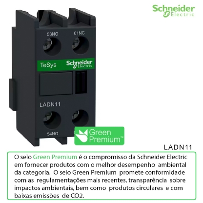 Bloco Contato Auxiliar Para Contator Frontal 1Na+1Nf Cinza Escuro Ip20 LADN11 Schneider Electric