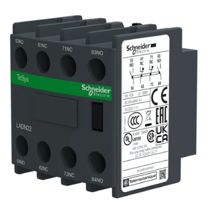 Bloco Contato Auxiliar Para Contator Frontal 2Na+2Nf Cinza Escuro Ip20 LADN22 Schneider Electric