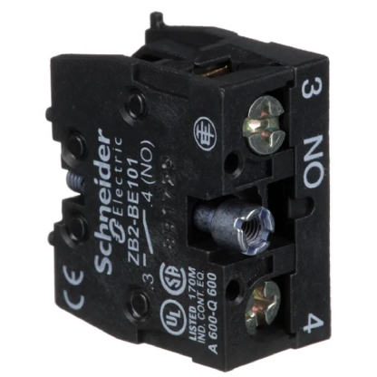 Bloco Contato Velocidade Única Ação Lenta Botoeira Pendente 1Na Preto ZB2BE101 - Schneider Electric