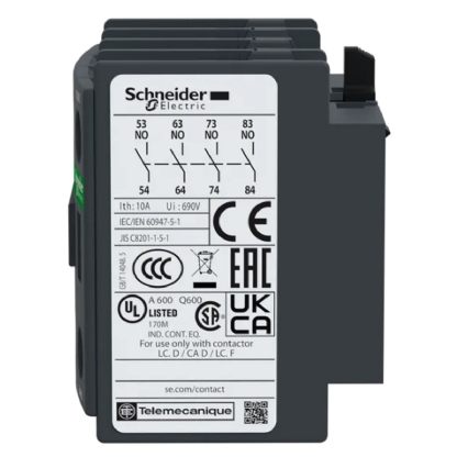 Bloco Contato Auxiliar Para Contator Frontal 4Na LADN40 - Schneider Electric