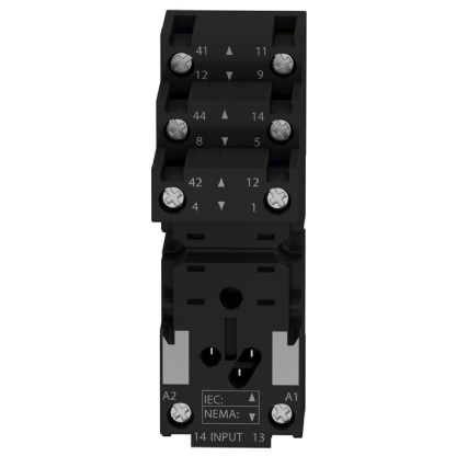 Base Relé Industrial Rxm/Relx 12A 250V 2 Reversíveis Terminal Parafuso Trilho Din Preto Ip20 Schneider Electric