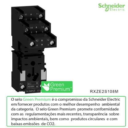 Base Relé Industrial Rxm/Relx 12A 250V 2 Reversíveis Terminal Parafuso Trilho Din Preto Ip20 Schneider Electric