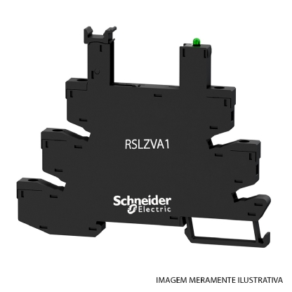Base Relé Interface Rsl 6A 12-24Vca/Cc 1 Reversível Led Trilho Din Ip20 RSLZVA1 - Schneider Electric