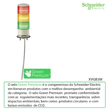 Coluna Luminosa 3 Elementos Led D60mm Vermelho/Amarelo/Verde 24Vca/Cc XVGB3W - Schneider Electric