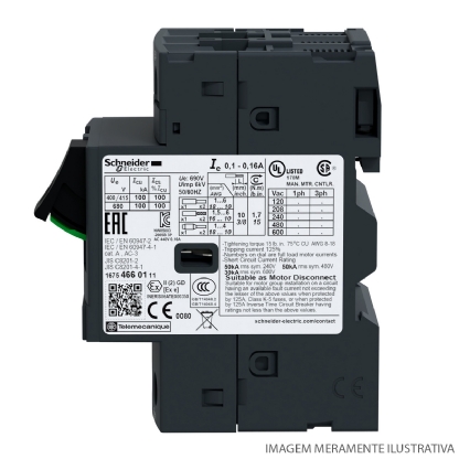 Disjuntor Motor Tripolar Termomagnético 14A 9-14A 400/415V 100Ka 50/60Hz GV2ME16 - Schneider Electric