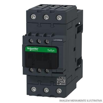 Contator Potência Tripolar 50A 220Vca 1Na+1Nf 50/60Hz LC1D50AM7 - Schneider Electric