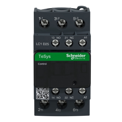 Contator Potencia Tripolar 25A 24Vca 1Na+1Nf 50/60Hz LC1D25B7 - Schneider Electric