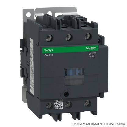 Contator Potencia Tripolar 80A 220Vca 1Na+1Nf 50/60Hz LC1D80M7 - Schneider Electric
